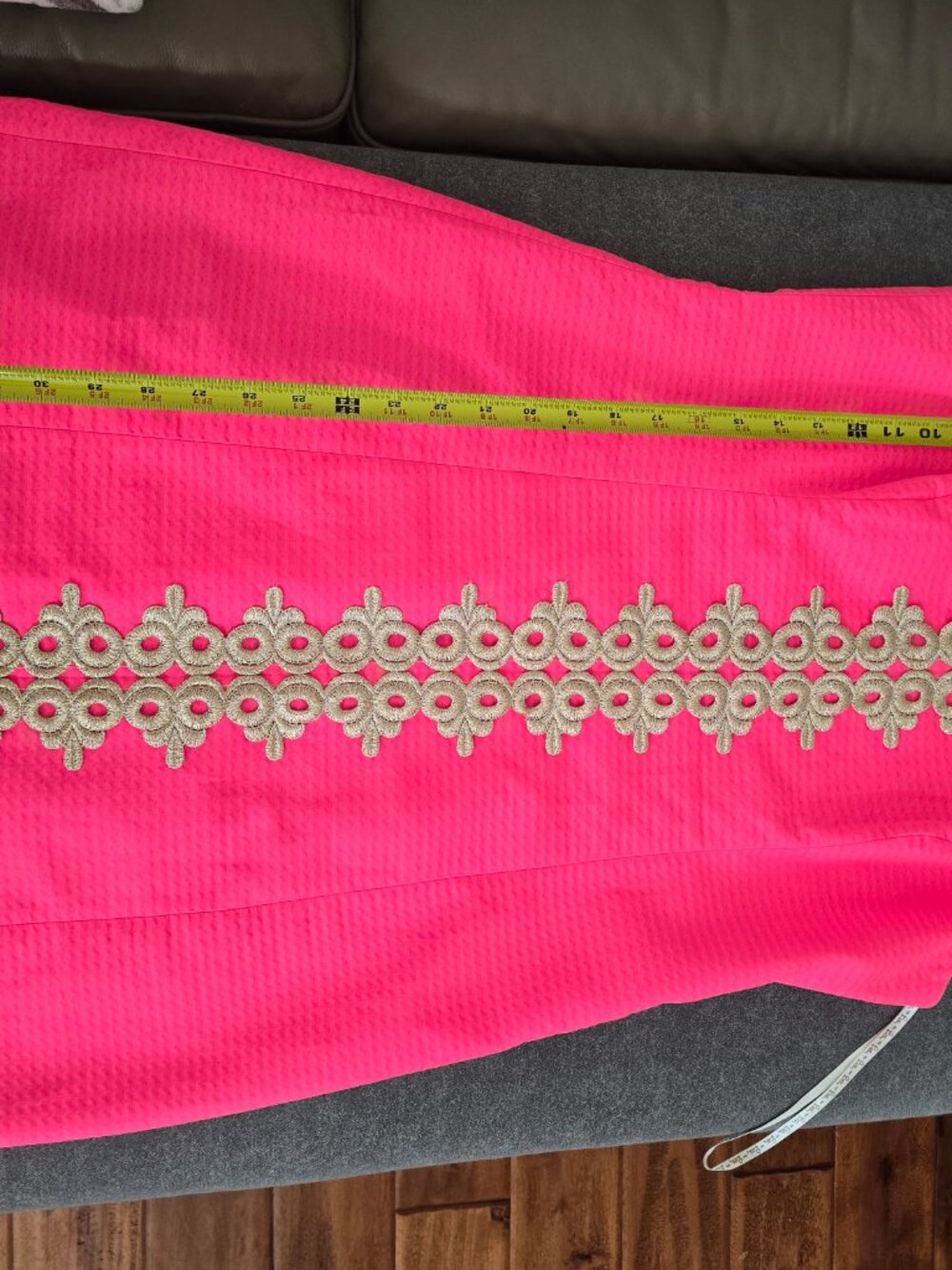 Lilly Pulitzer Neon Pink Dress with Gold Embroidery - Picture 5 of 7